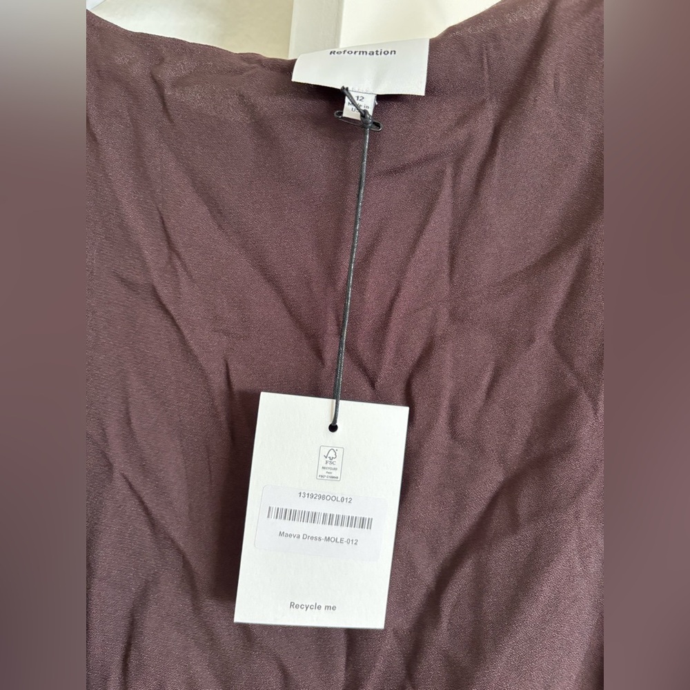 Reformation Maeva Dress Brown - Picture 3 of 4